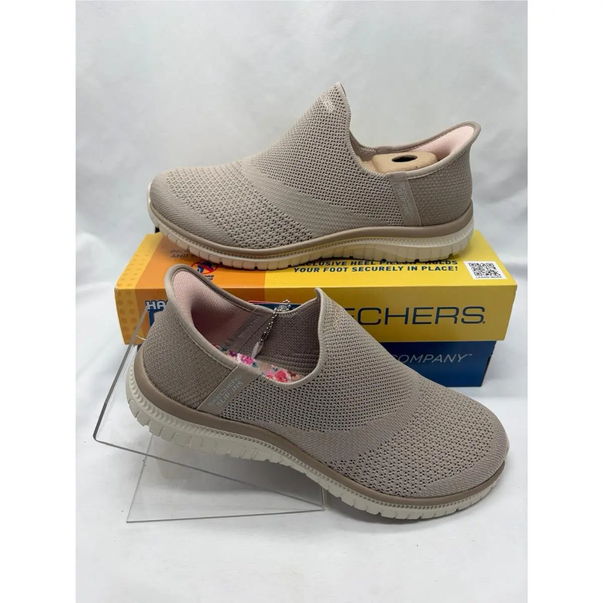 Skechers Women`s Slip-ins Virtue Sleek Walking Shoes Taupe Size:7.5