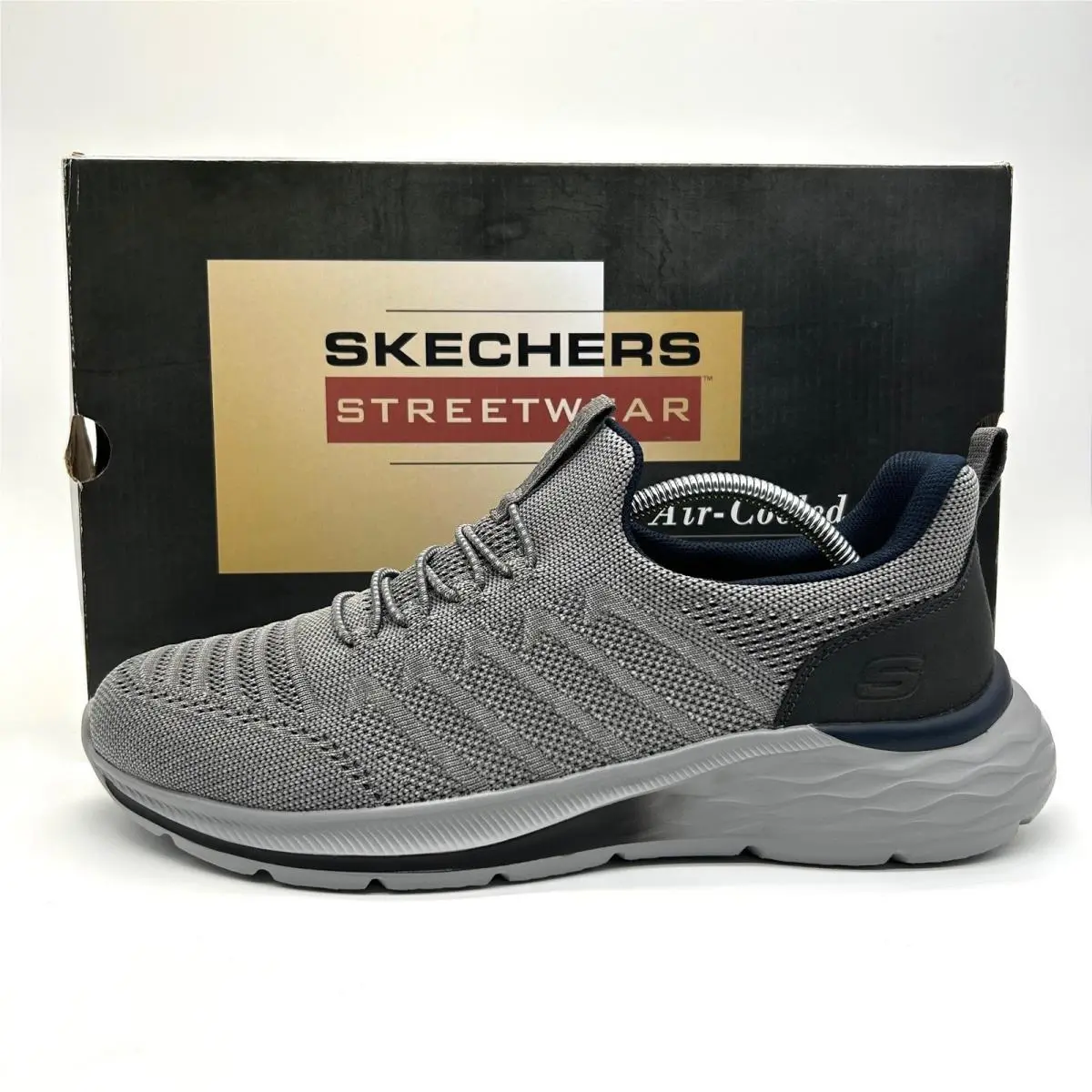 Skechers Garner-crispin Shoes Mens 10 Charcoal Grey Vegan Slip On Sneakers