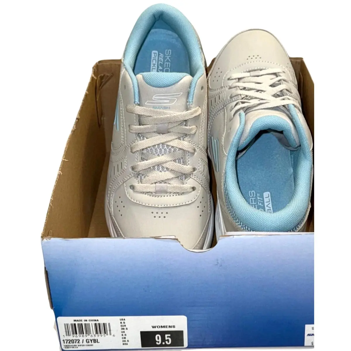 Skechers 9.5 Gray Viper Court 172072 Gybl Skx Pickelball Sneaker Uspsga