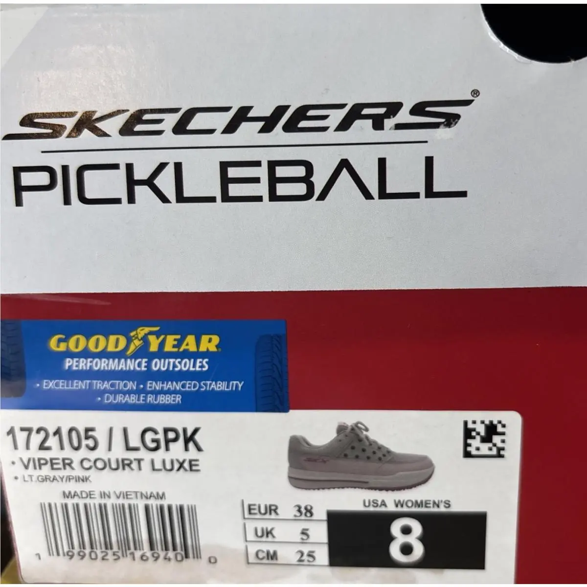 Skechers shoes - Skechers Viper Court Luxe - Viper Court Luxe - 172105 - Light Gray/pink 7