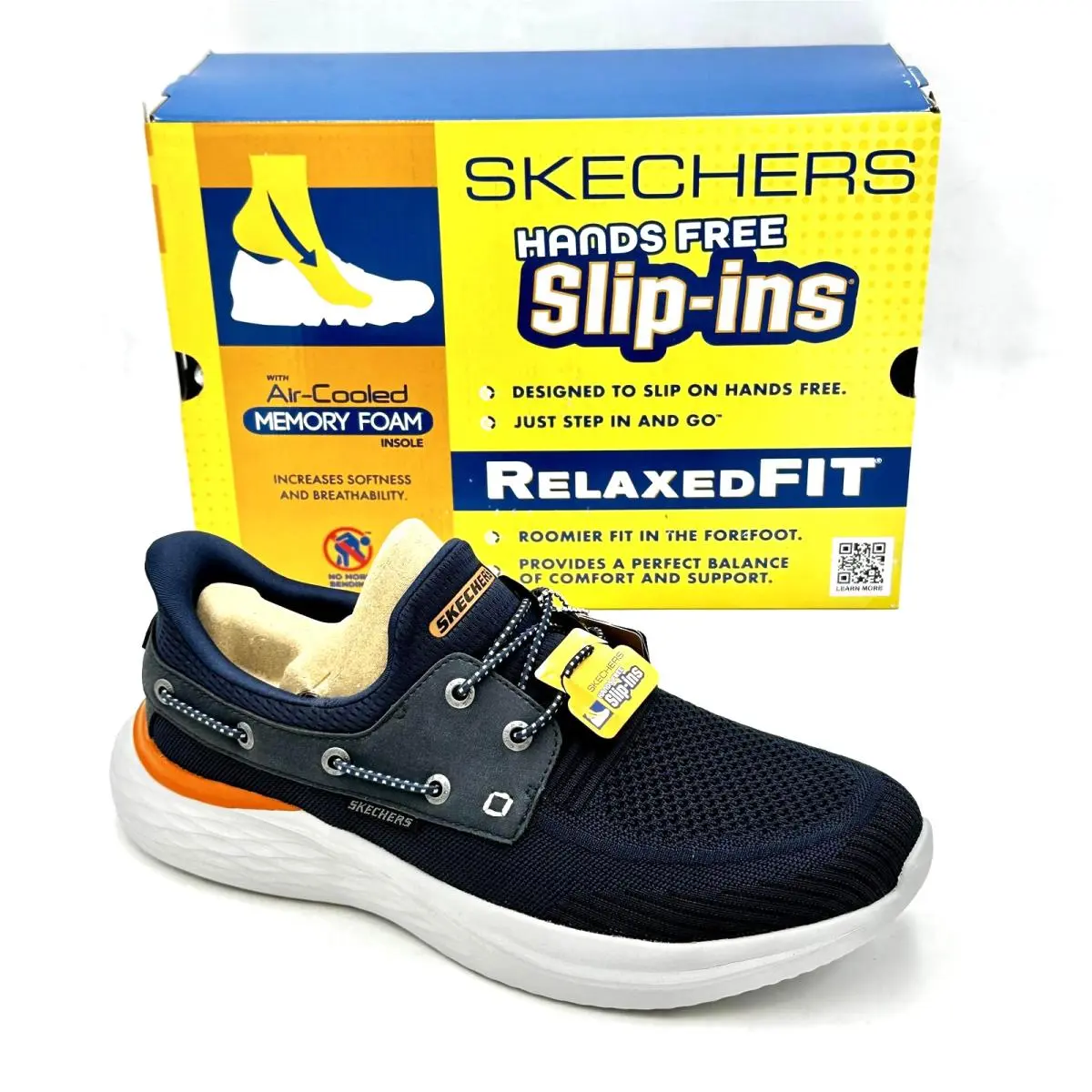 Skechers Slip-ins Shoes Mens Size 10.5 Navy Relaxed Fit Lanson Parasail 211108
