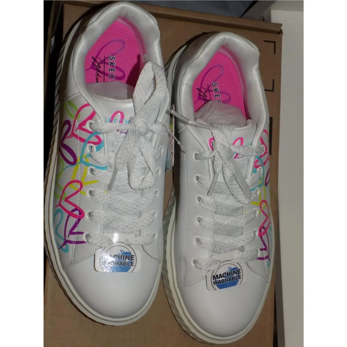 Skechers x James Goldcrown Hi Ridge Graffiti Hearts Platform Sneaker Size 6