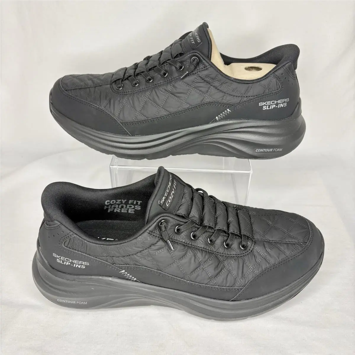 Skechers Mens Slip-ins Shoes 10.5 Black Cozy Fit Memory Foam Casual 232619