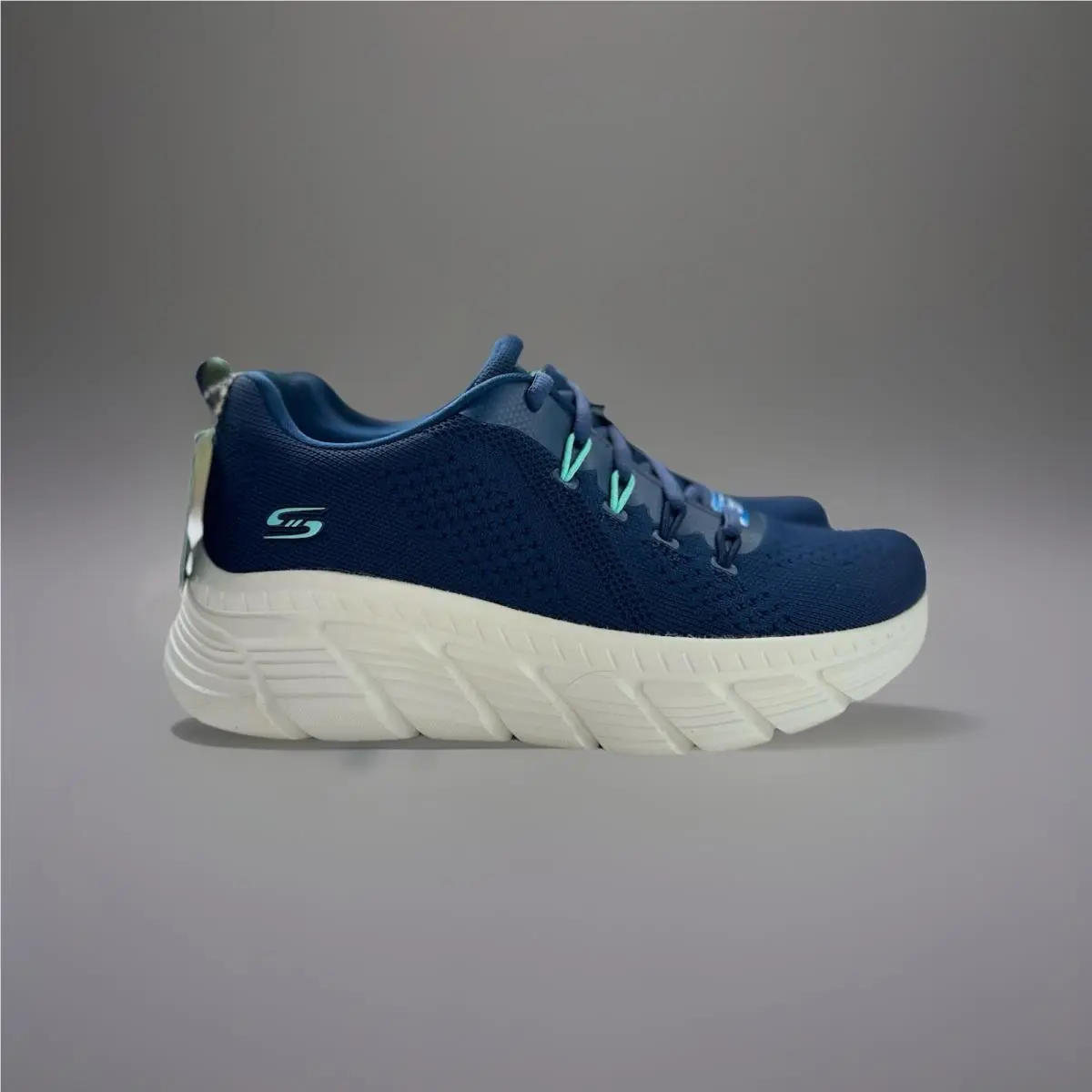 Skechers Women Bobs Sport B Flex Hi Parallel Force Casual Wedge Sneakers Size 7 Blue