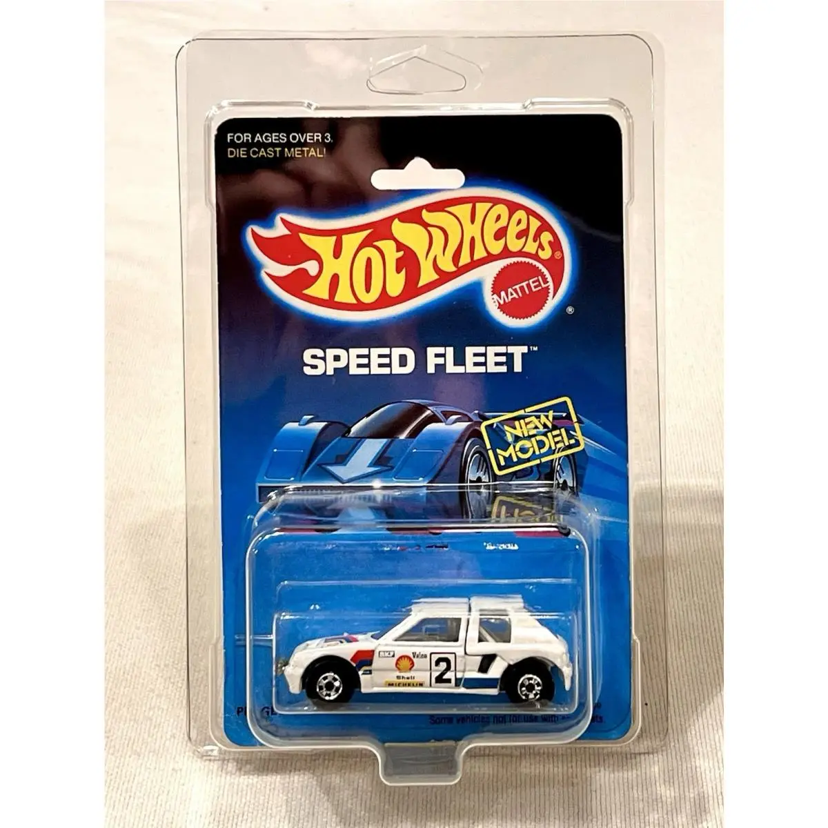 1989 Hot Wheels Speed Fleet Peugeot 205 Rallye White w/ BW No. 1469 Moc