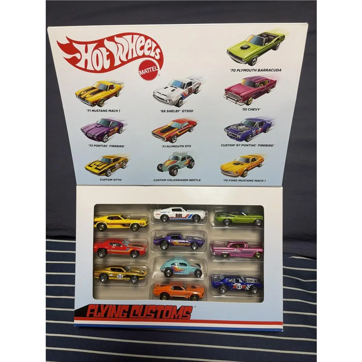 Hot Wheels Flying Customs 10 Car Gift Pack VW Beetle Ford Mustang