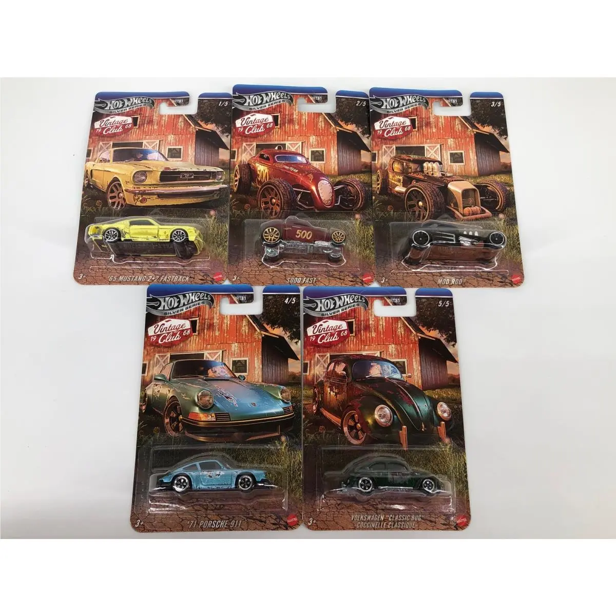 Hot Wheels Vintage Club Set of 5 Cars Silver Series