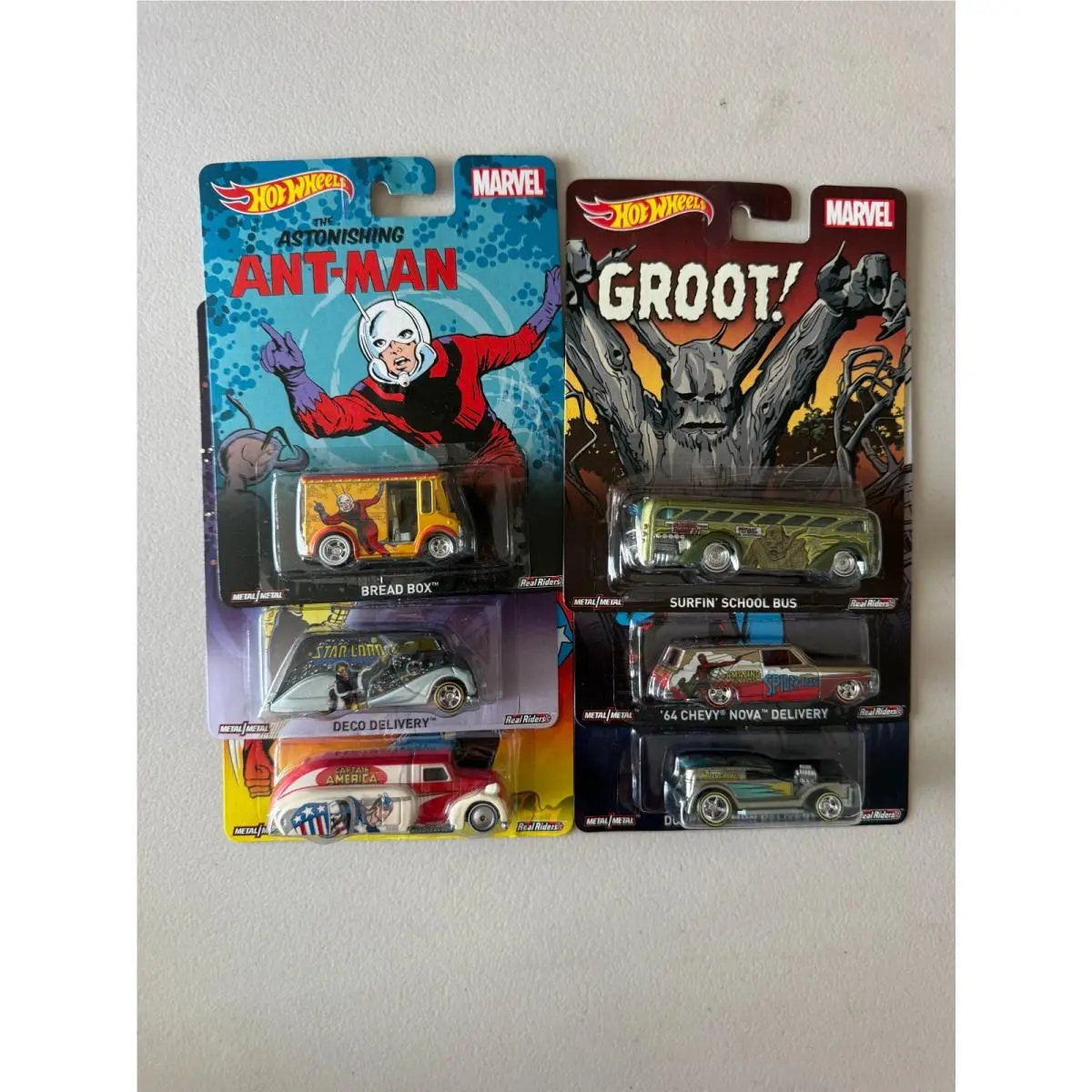 2014 Hot Wheels Marvel Premium Pop Culture Complete Set 6 BF8