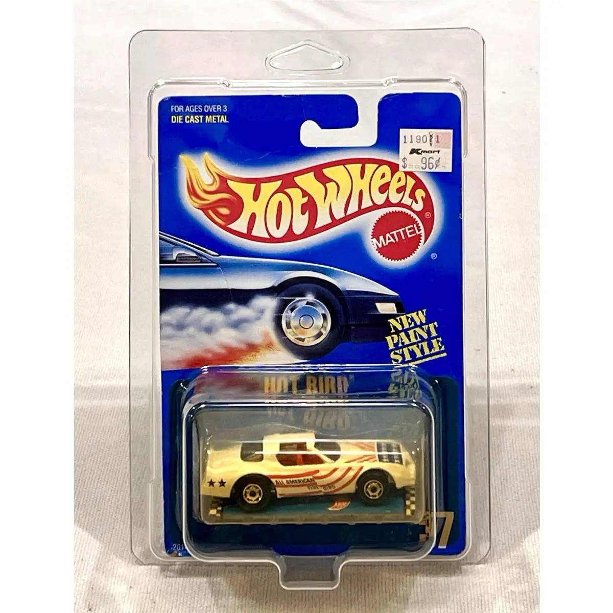 1989 Hot Wheels Hot Bird All American Firebird White Pontiac w/ Rare Gho 37 Moc