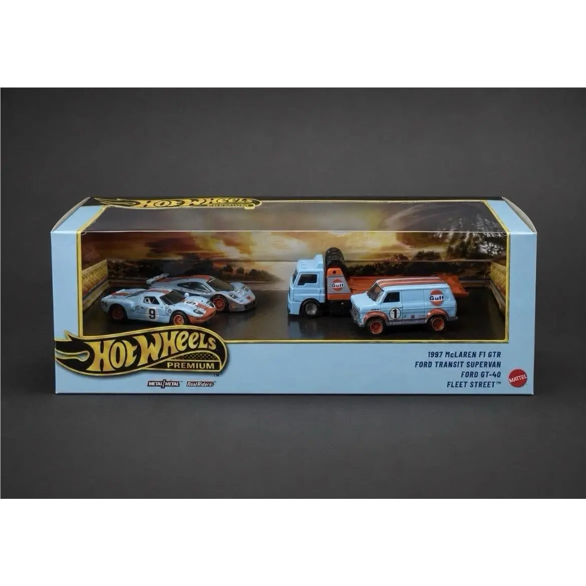 Hot Wheels Premium Gulf Racing 4-Car Set 1:64 Scale Diecast
