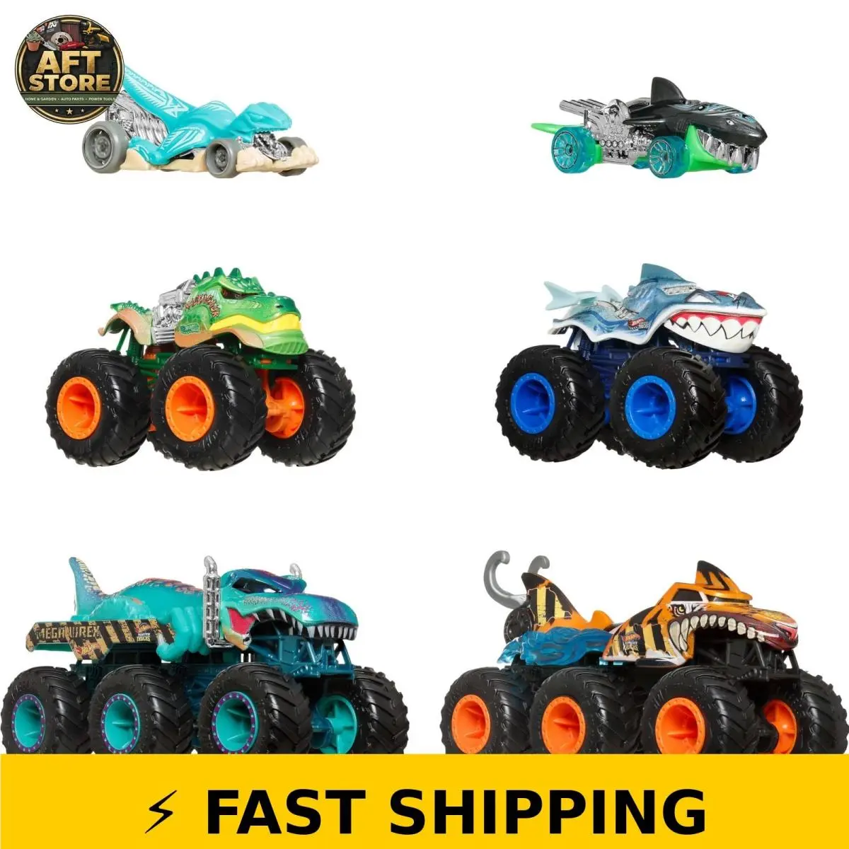 Hot Wheels Sharks Vs. Dinos Multipack - 8 Vehicles