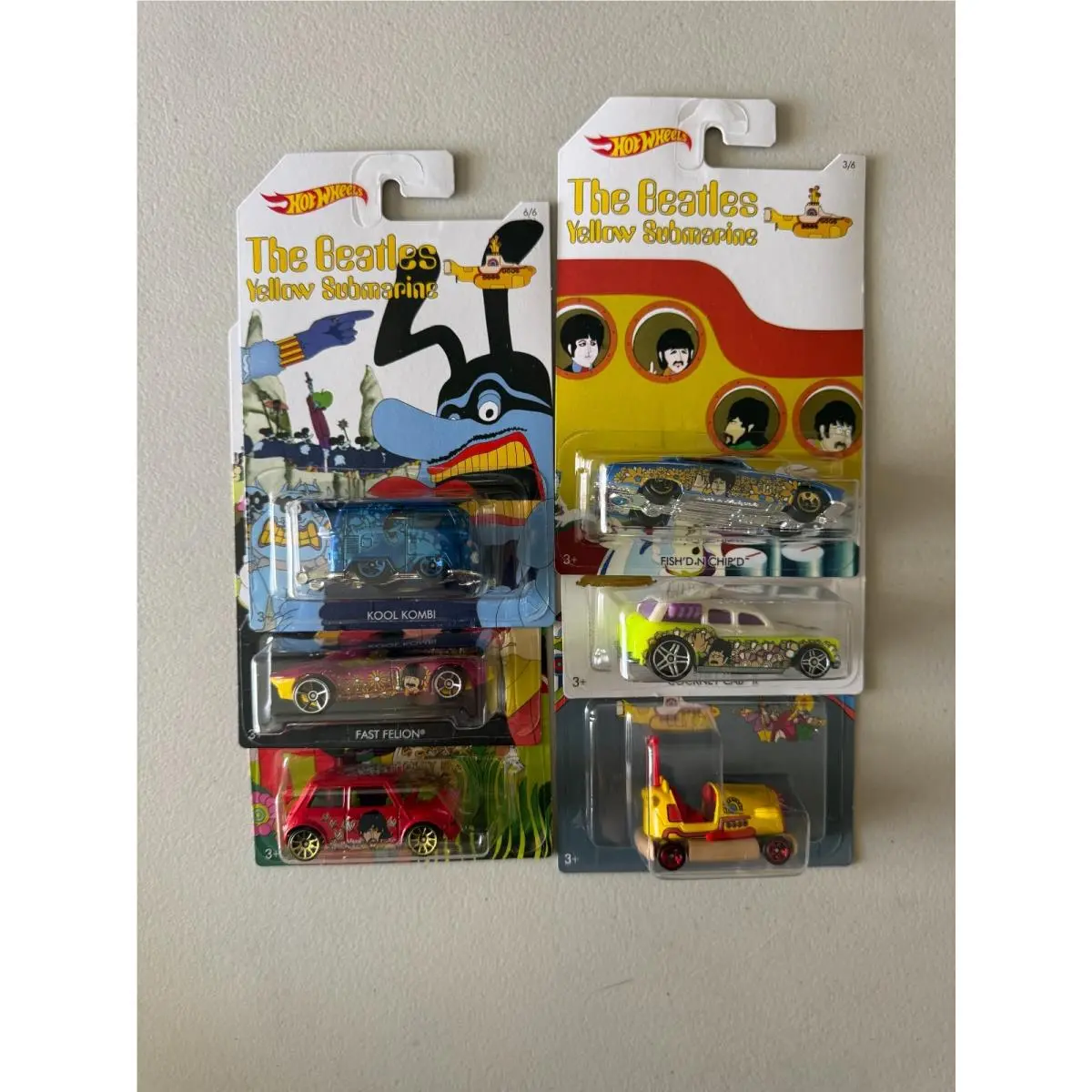 Hot Wheels The Beatles Yellow Submarine 50th Anniversary Edition Set Of 6 BG5