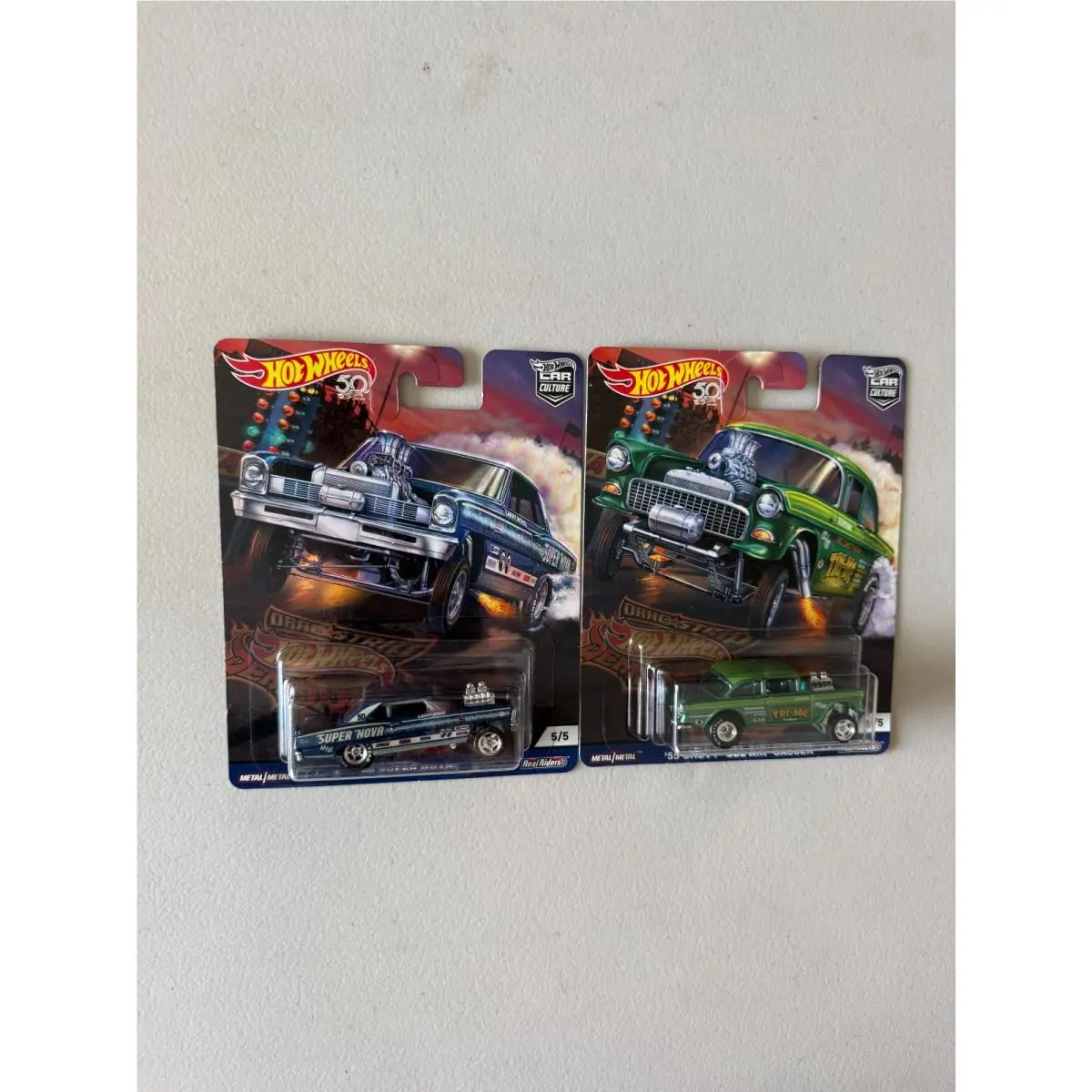 Hot Wheels Premium Drag Strip Demons 66 Super Nova/55 Chevy Bel Air Gasser BF8