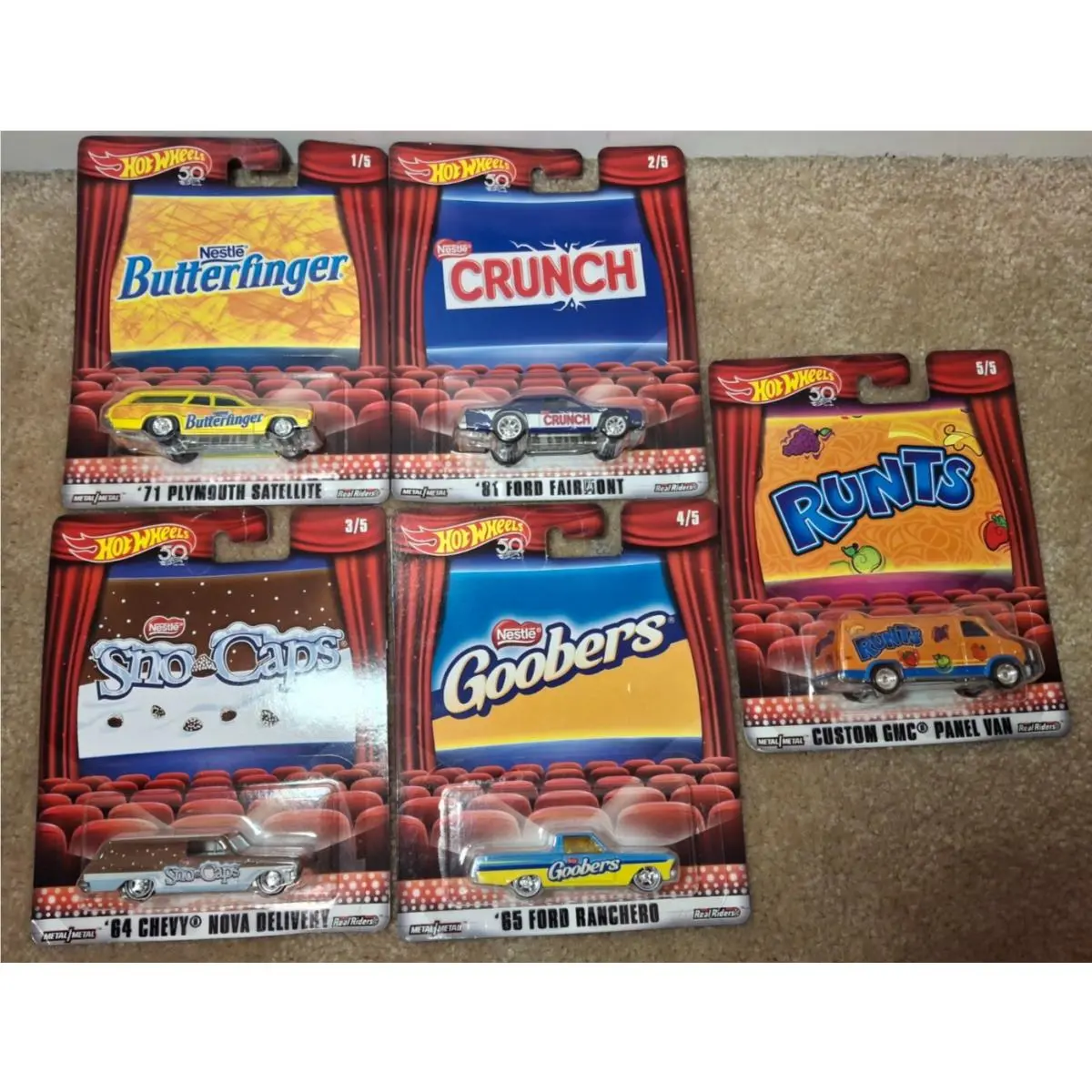 Hot Wheels 2017 50th Pop Culture Nestle Candy Complete Set