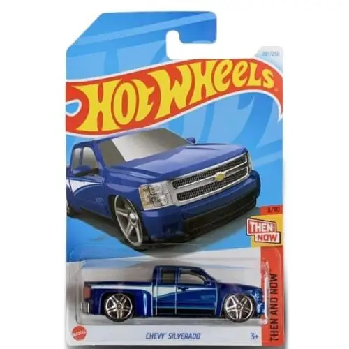 Hot Wheels Chevy Silverado Blue Then and Now 164 Scale Die Cast Car