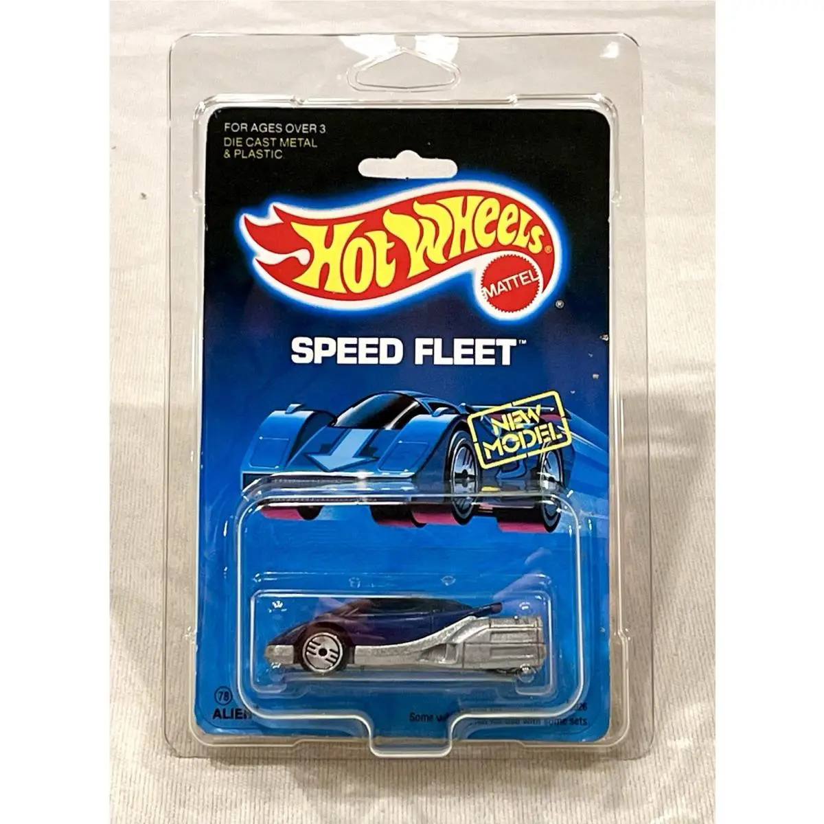 1980’s Hot Wheels Speed Fleet Alien - Blue w/ UH 5026 Moc Rare Short Run Color