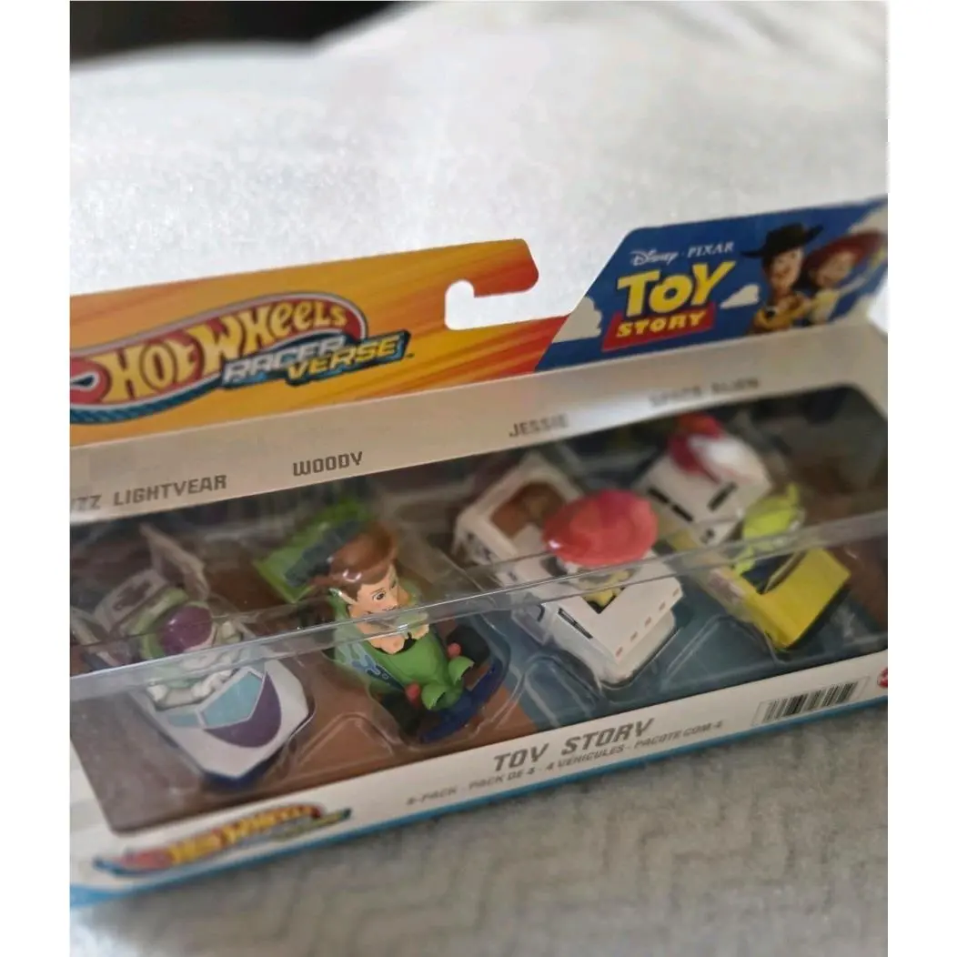 2026 Hot Wheels Racer Verse Toy Story 4 Pack Set Woody Buzz Jessie Alien