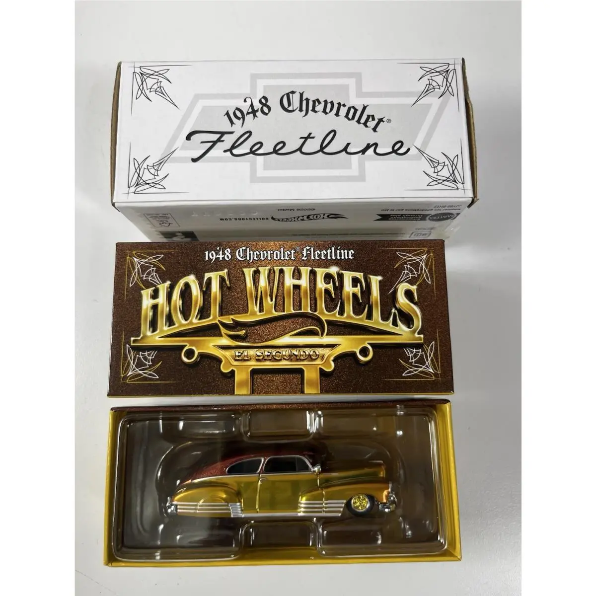 Hot Wheels 1948 Chevy Fleetline Lowrider Rlc Exclusive Gold Spectraflame 1/64
