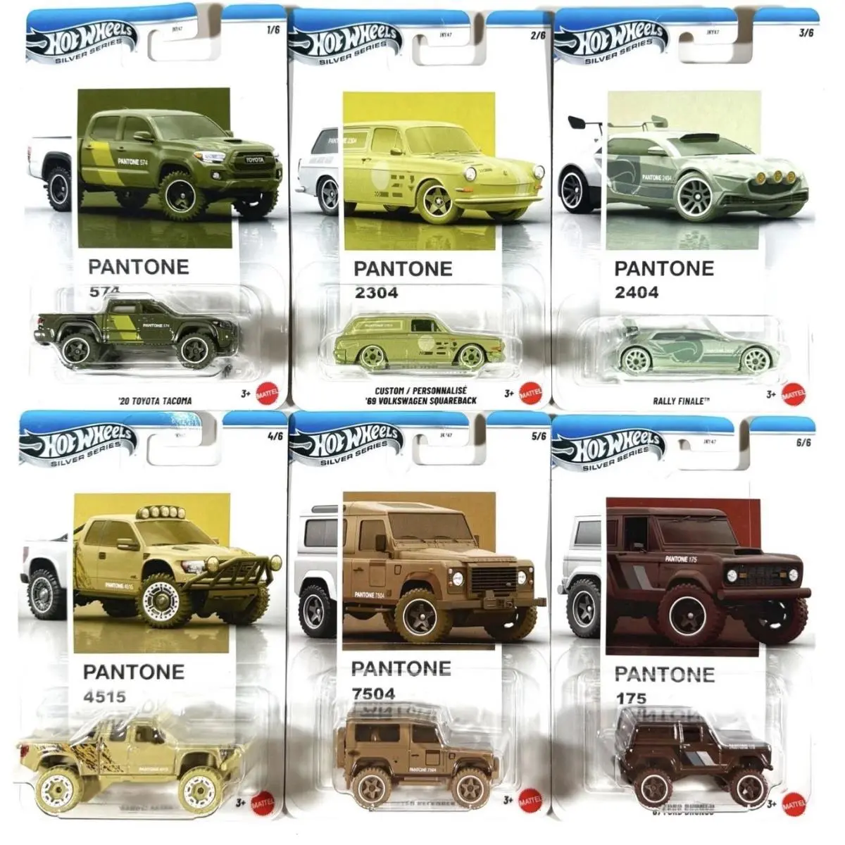 2026 Hot Wheels Silver Series Pantone Mix 2 Set of 6