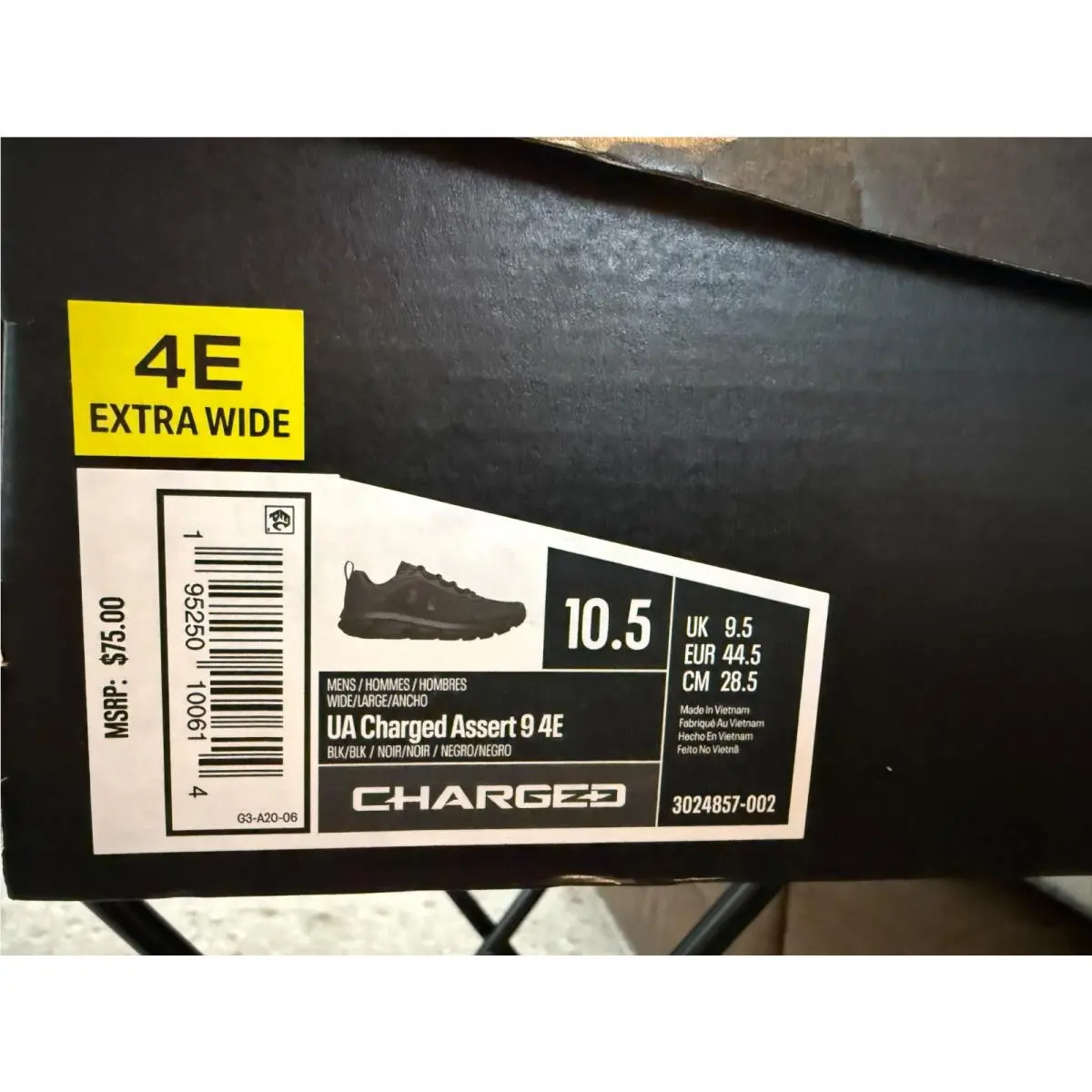 Under Armour shoes - Under Armour Charged Assert 9 4E Wide - 3024857-002 - Black 4