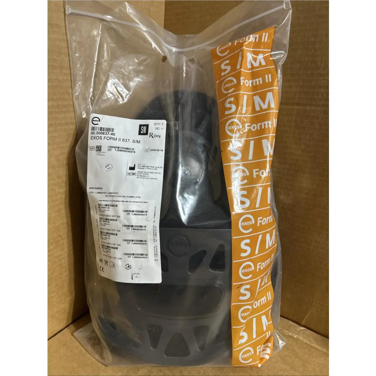 Exos Form II 637 Spinal Back Brace 300637-40 Size S/m