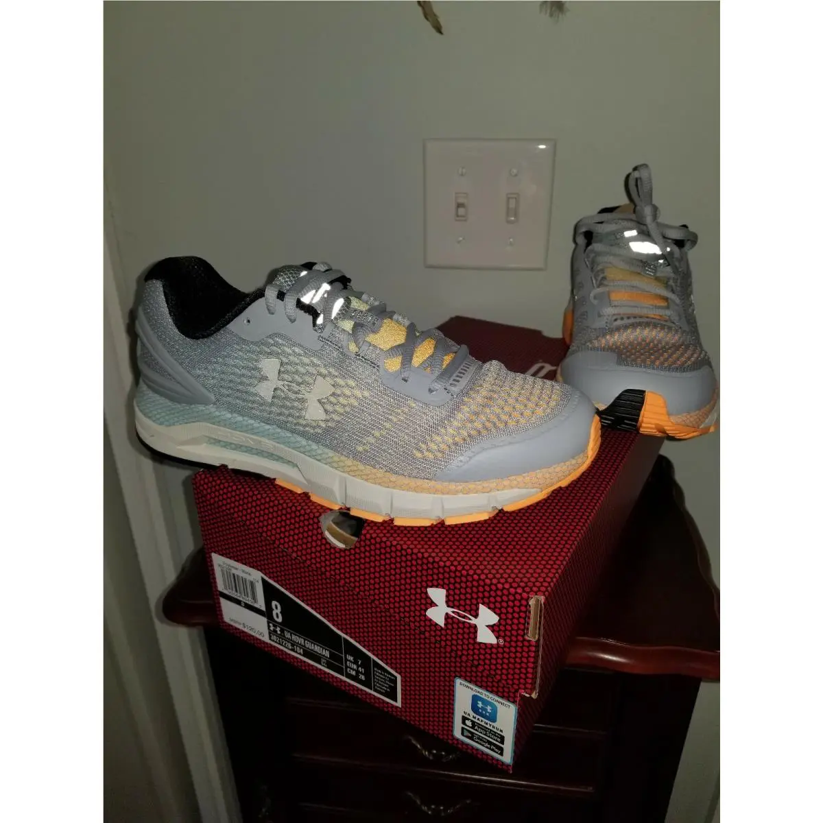 Men’s Running Shoes UA Under Armour Hovr™ Guardian Halo Gray Orange Blue Size 8