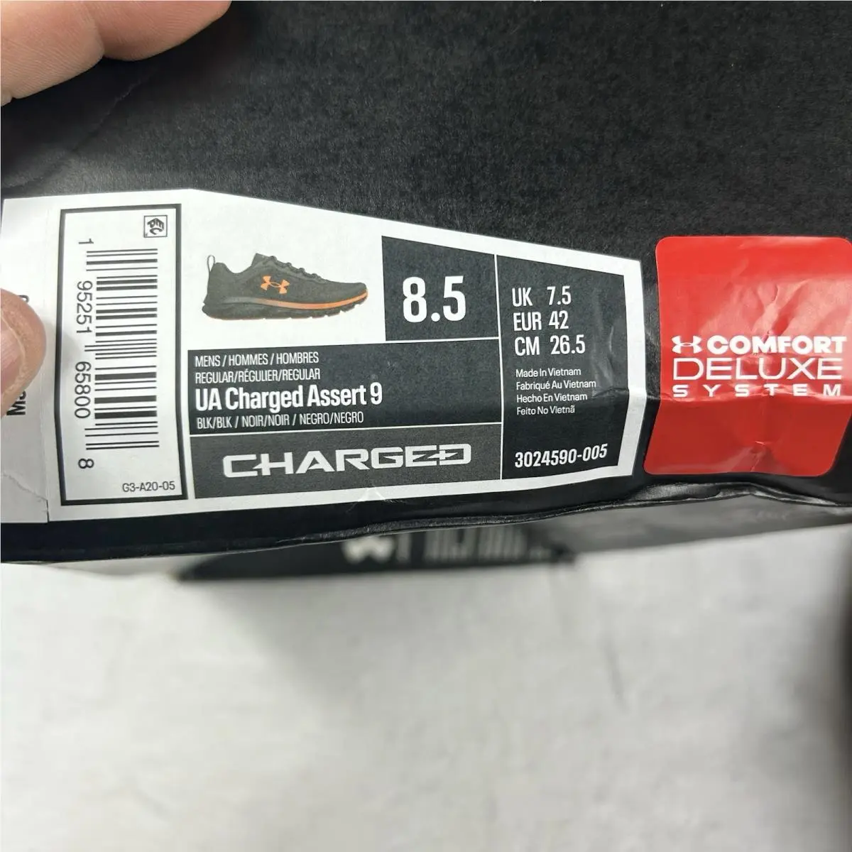Under Armour shoes - Under Armour Charged Assert 9 - 3024590-005 - Black/Orange (UPC: 0195251658008) 12