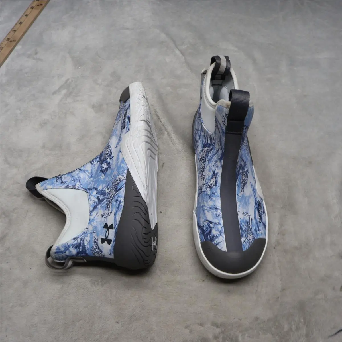 Under Armour Men 9 Deck Boots Blue Camo Charged Shoreman Waterproof Pull On