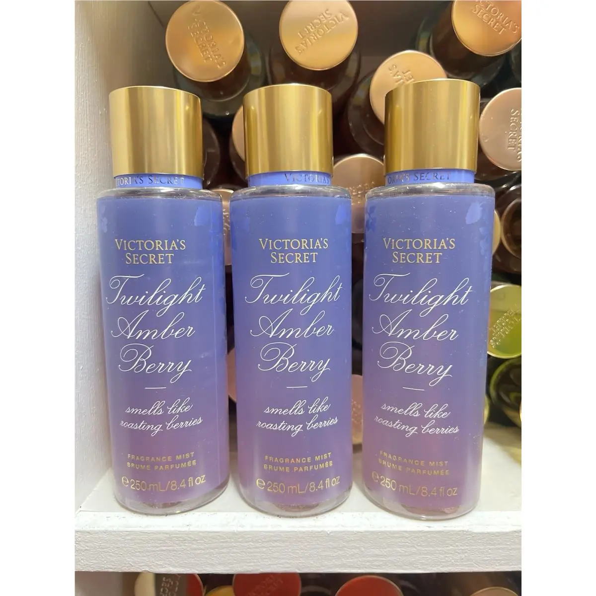 3 Victoria’s Secret Twilight Amber Berry Fragrance Mist 8.4oz Lot