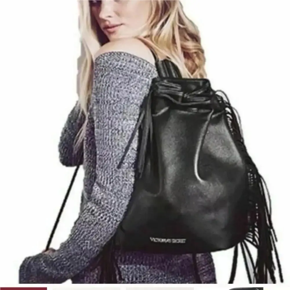 Victoria`s Secret Boho Fringe Tote Purse Combo Backpack