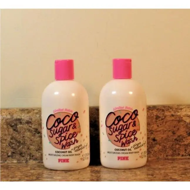 Victoria`s Secret Pink Coco Sugar Spice Moisturizing Cream Body Wash Lot OF 2