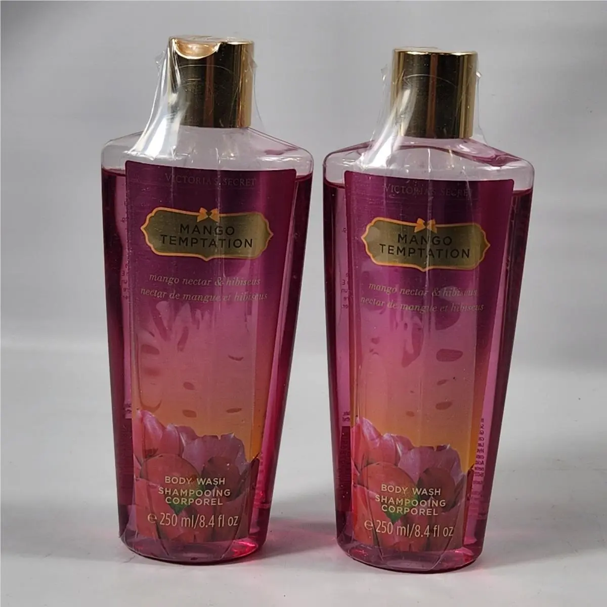 2 Victoria`s Secret Mango Temptation Body Wash Shampooing 8.4 fl oz