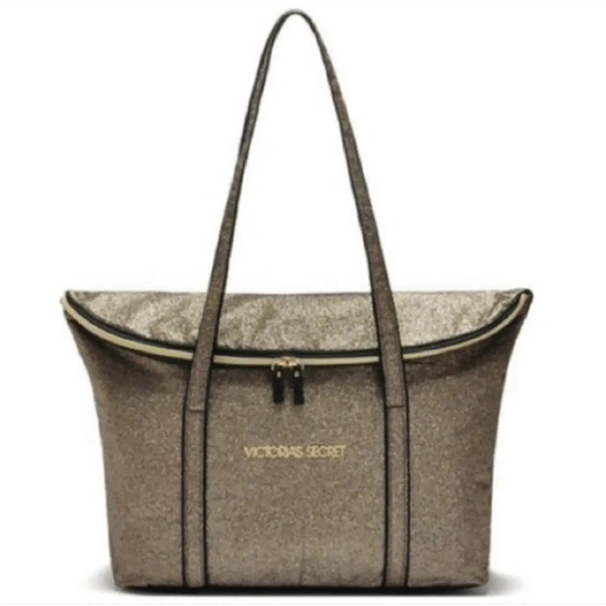 Victorias Secret Gold Glitter Sparkle Limited Edition Tote Bag