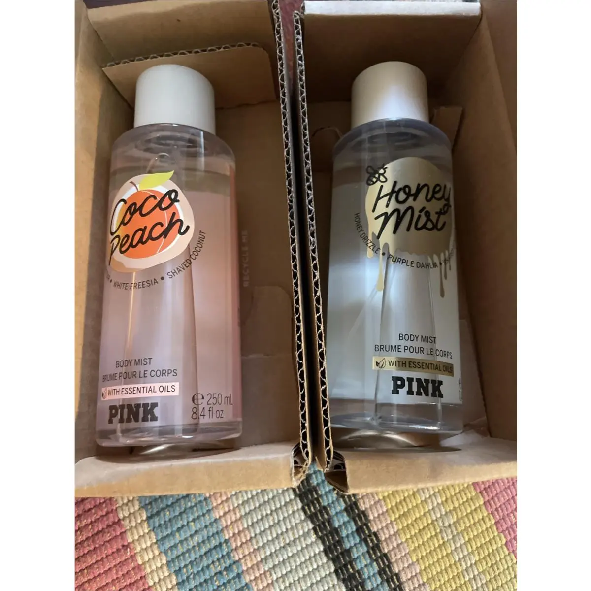 Bundle Victoria’s Secret Pink Coco Peach + Honey Body Mist Spray 8.4 oz