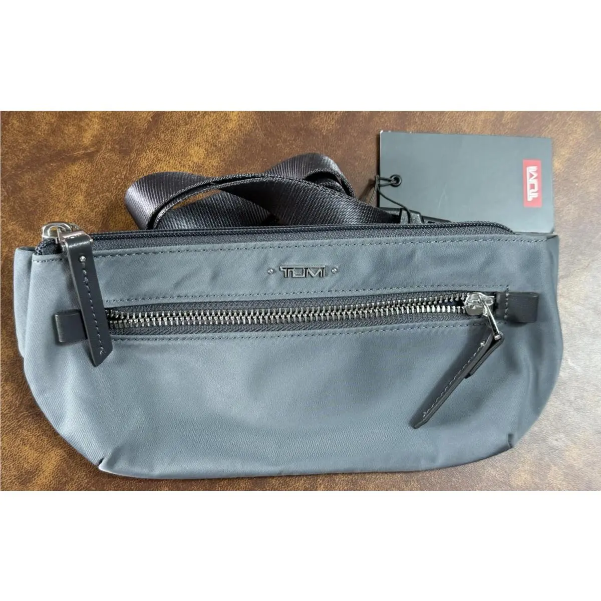 Tumi Meera Slim Hip Waist Pack Gray Nylon Unisex