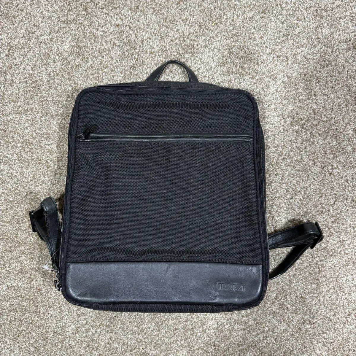 Vintage Tumi 43040 Backpack Brief Black Ballistic Nylon Leather Laptop