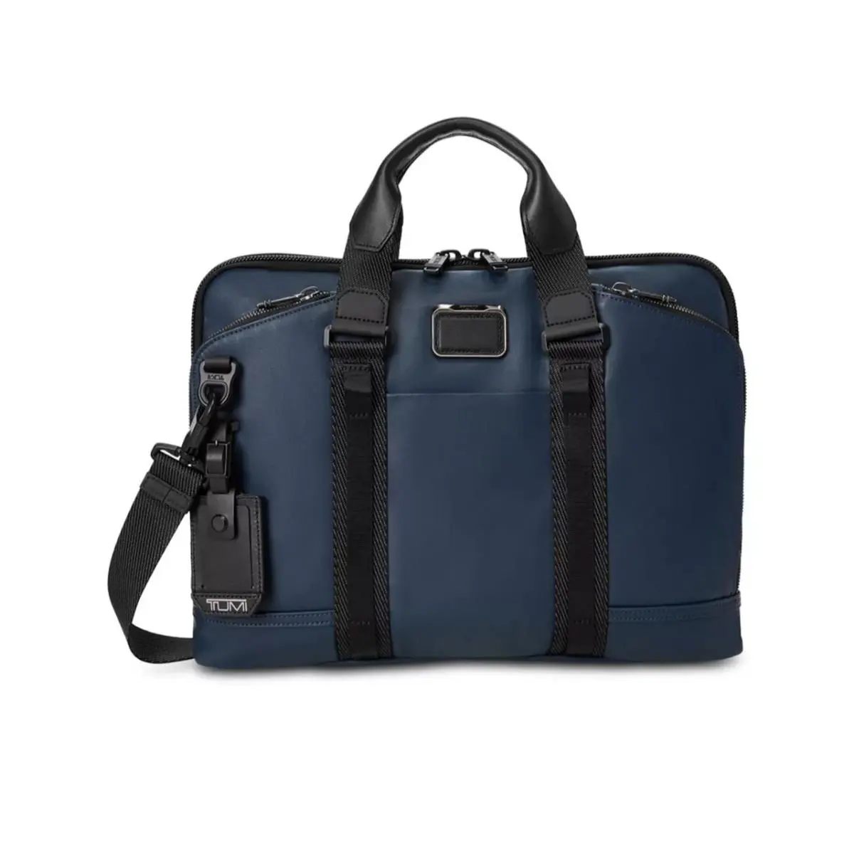Tumi Alpha Bravo Academy Briefcase Blue Nylon