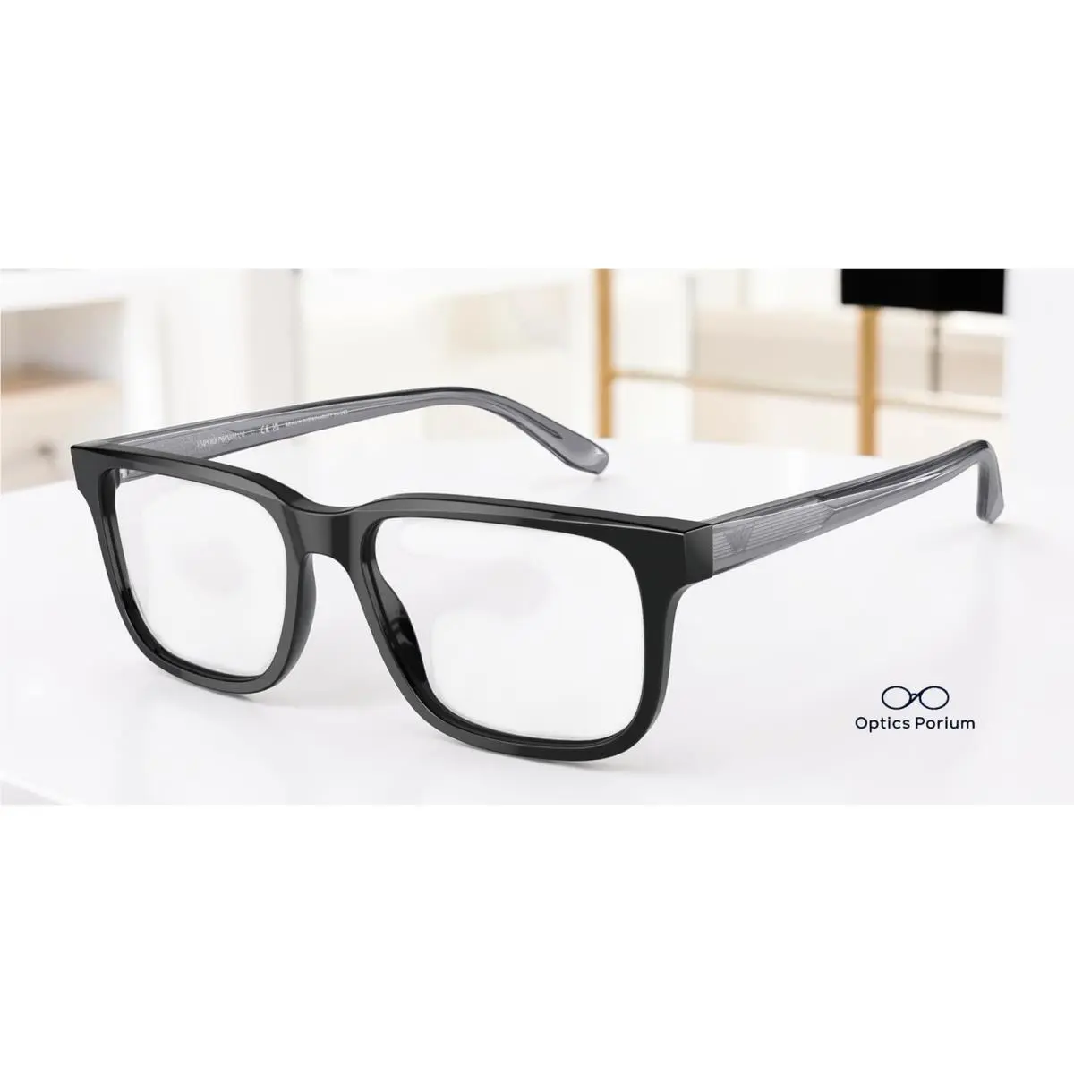 EA3218 5017 Black Demo Lens 55 mm Men`s Eyeglasses by Emporio Armani