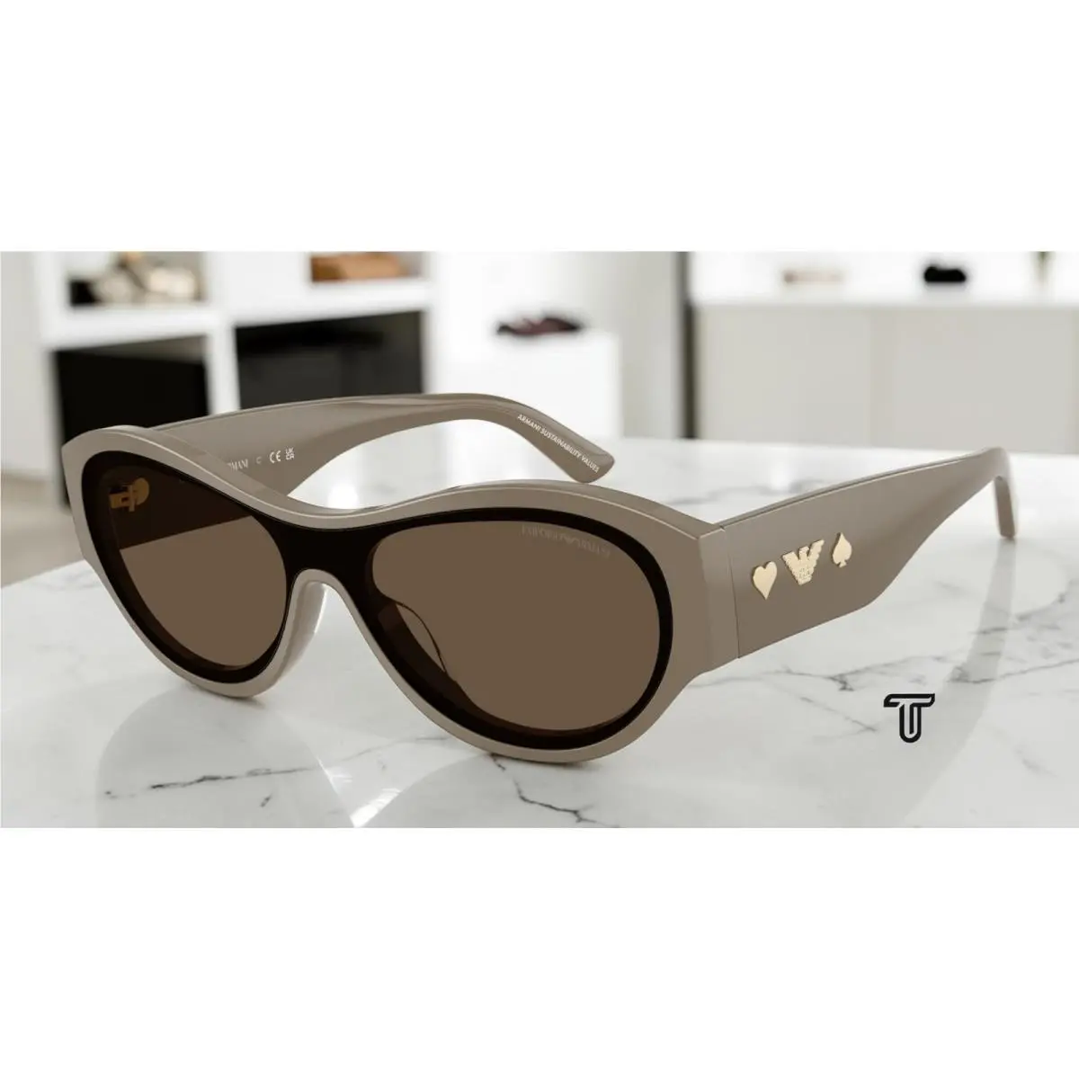 Emporio Armani EA4265U 634273 Crystal Cola Lime Brown 36 mm Women`s Sunglasses