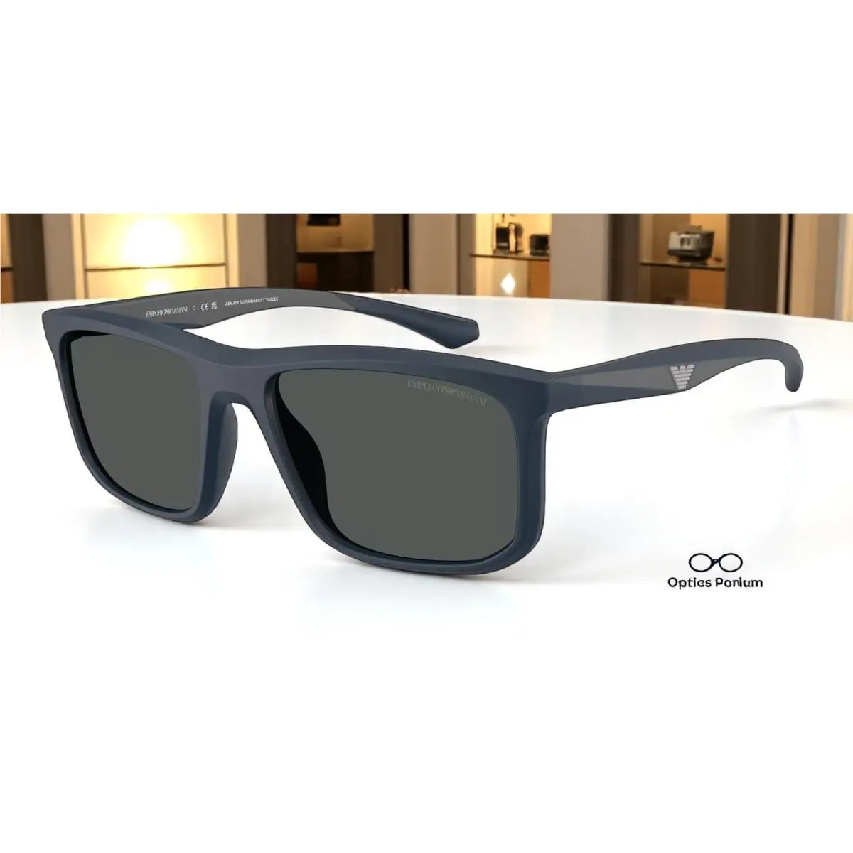 Emporio Armani EA4234U 618587 Matte Blue Dark Grey 57 mm Men`s Sunglasses