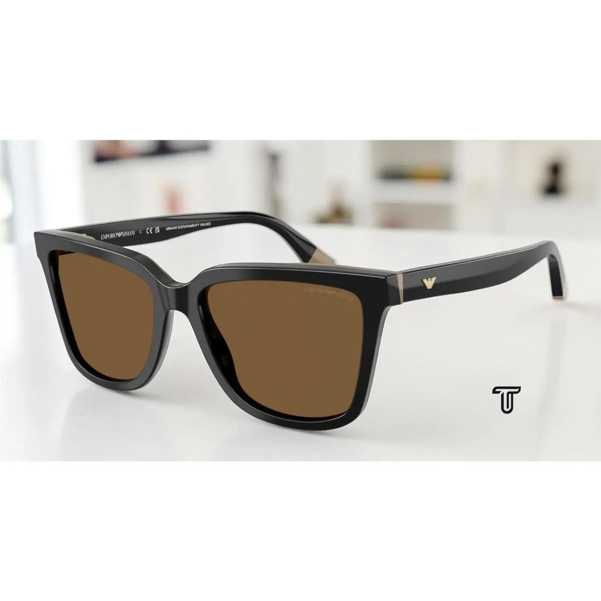 Emporio Armani EA4261 631373 Black Beige Brown 55 mm Women`s Sunglasses