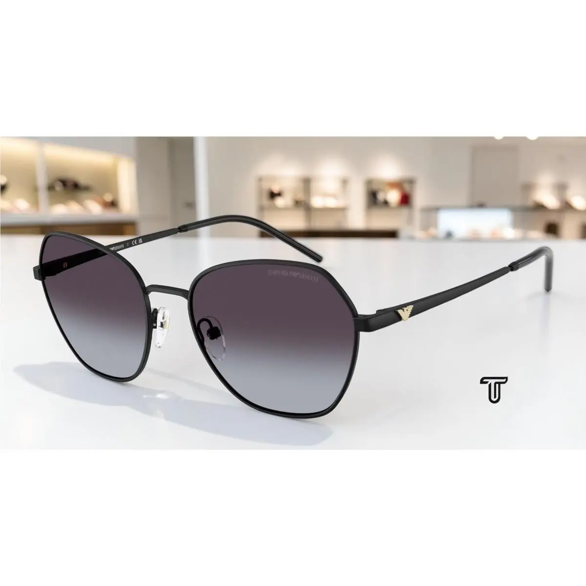 Emporio Armani EA2161 30018G Matte Black Grey Gradient 55 mm Women`s Sunglasses