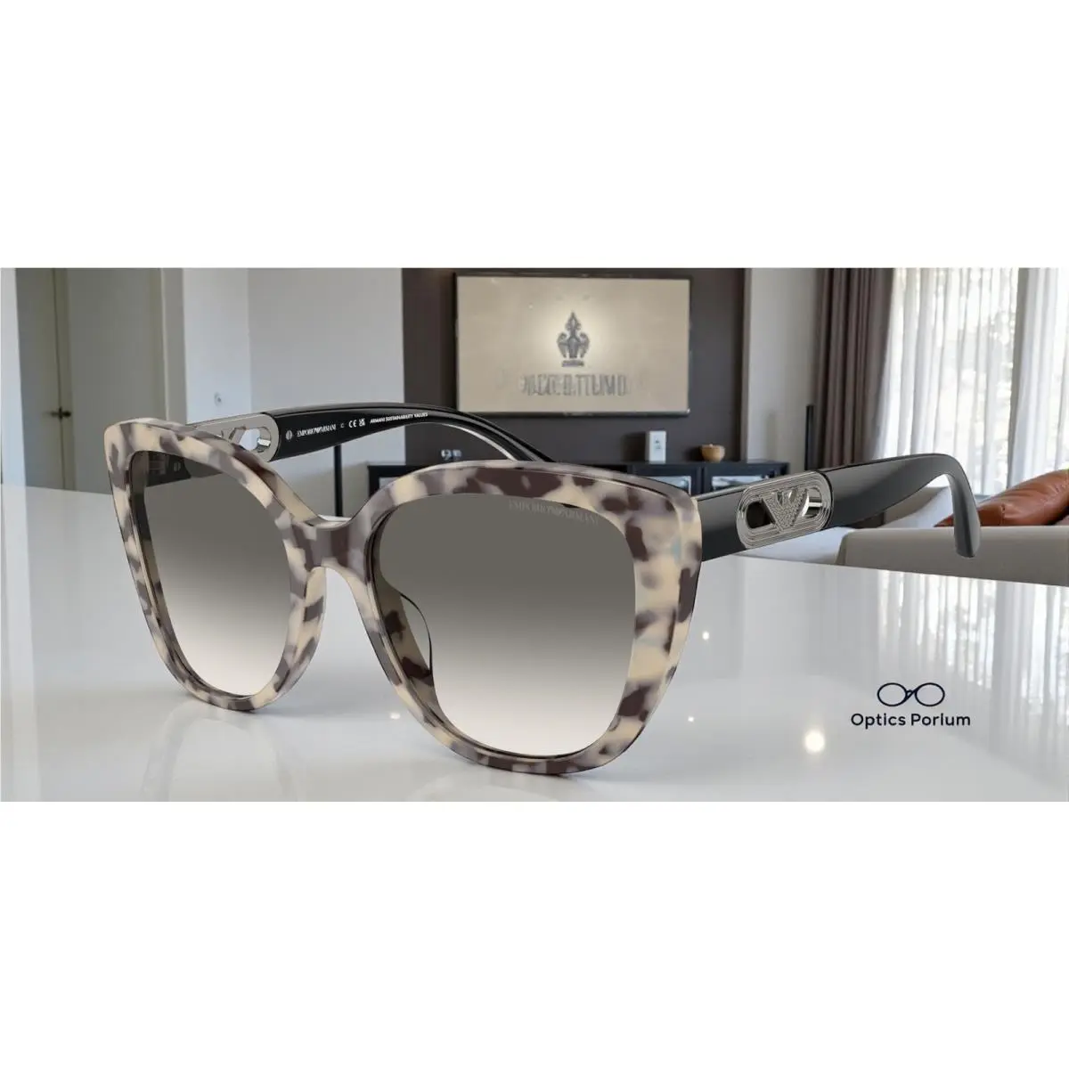 Emporio Armani EA4214U 605811 Havana Cream Gradient Grey 54mm Women`s Sunglasses