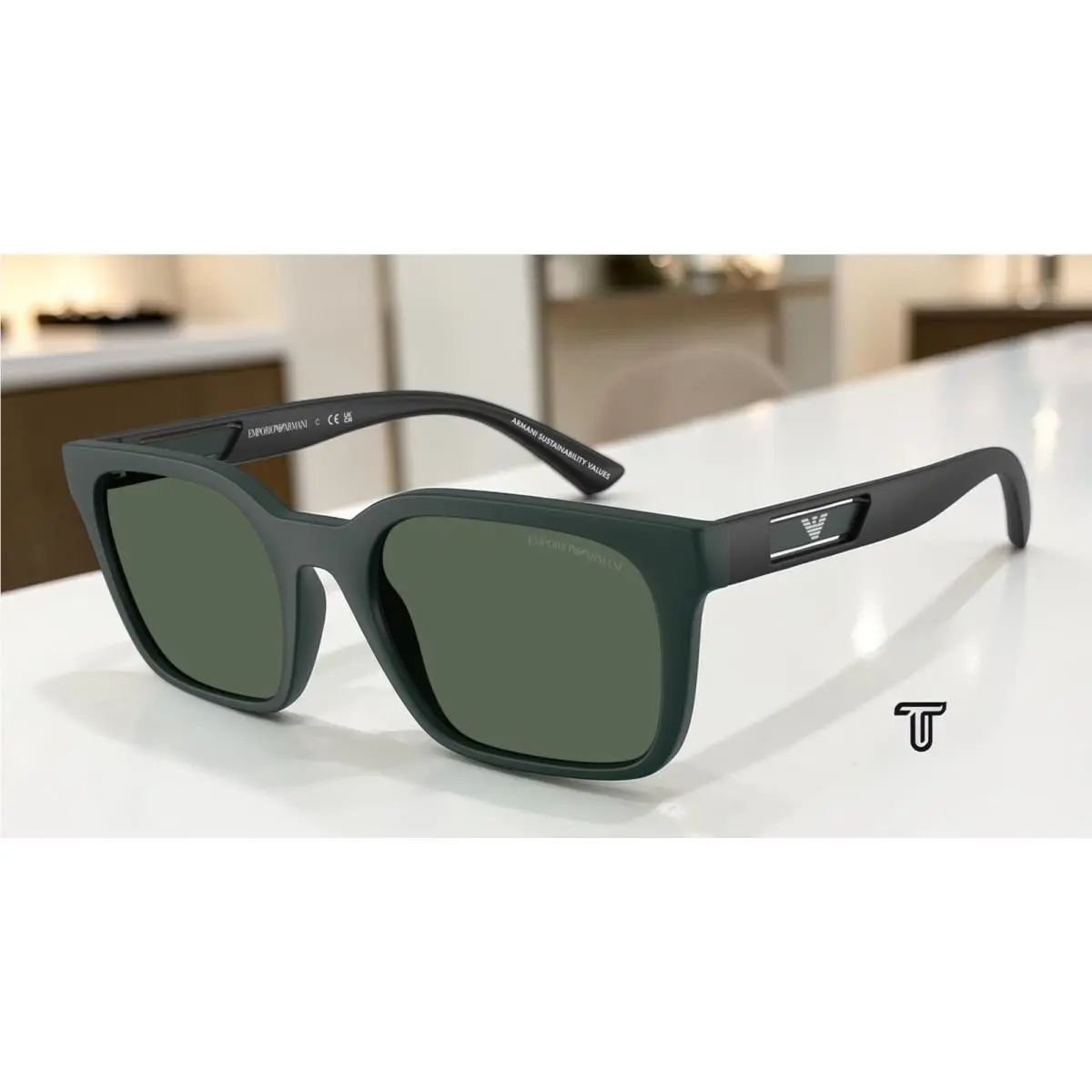 Emporio Armani EA4269 637071 Matte Petrol Green 54 mm Men`s Sunglasses