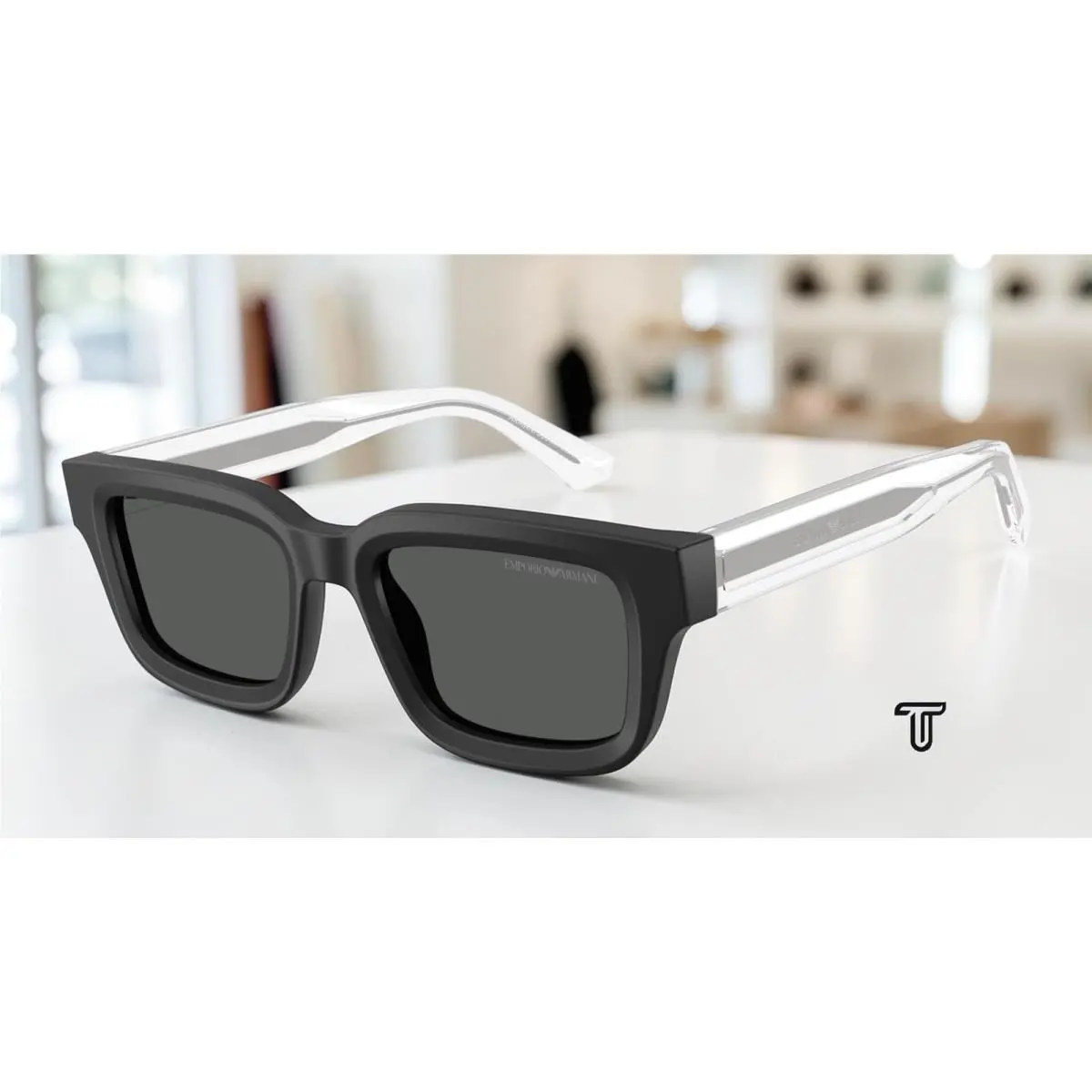 Emporio Armani EA4270 500187 Matte Black Dark Grey 51 mm Men`s Sunglasses