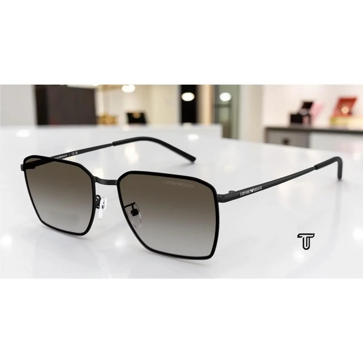 Emporio Armani EA2172D 300113 Mt Black Grey Gradient Brown 60mm Men`s Sunglasses