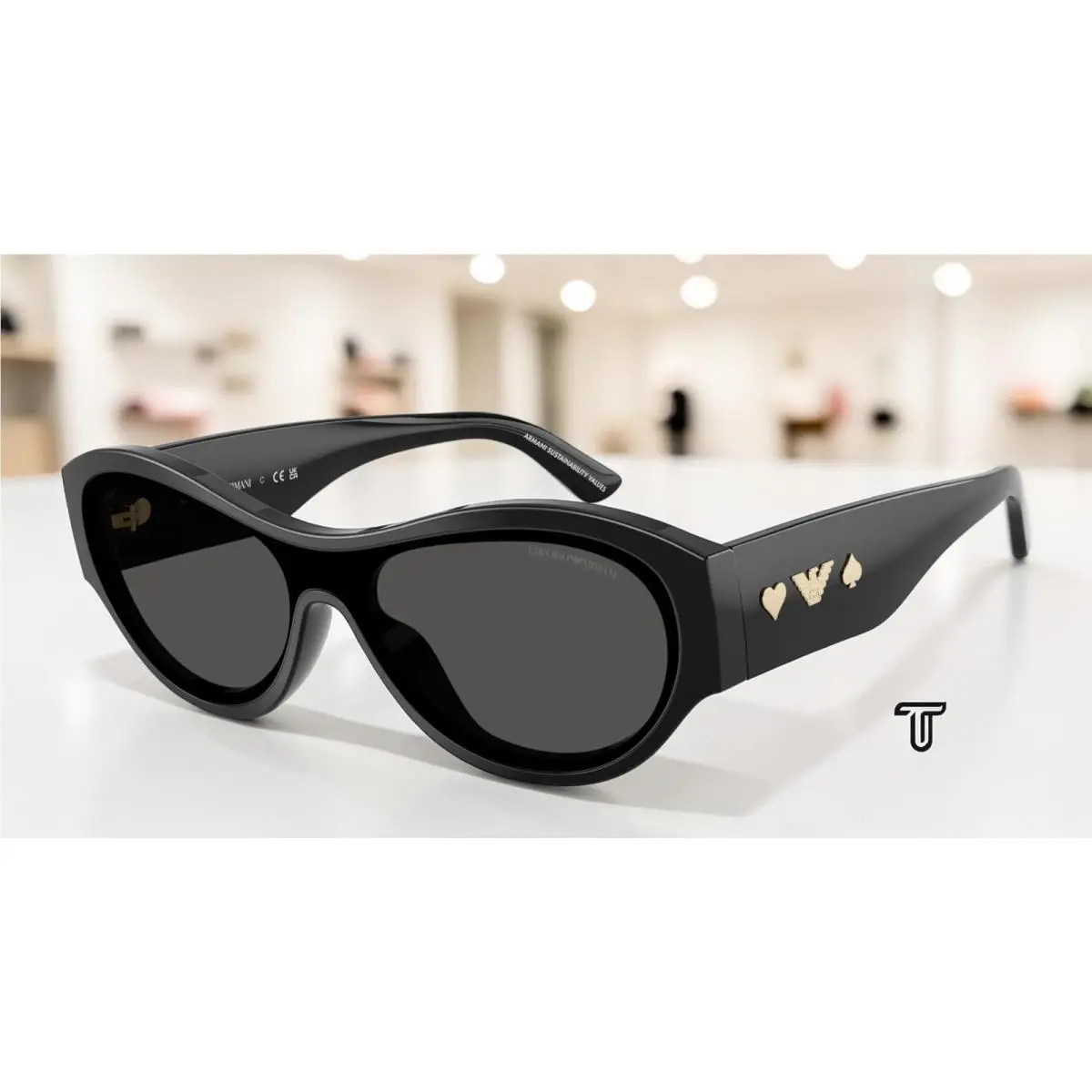 Emporio Armani EA4265U 501787 Crystal Cola Lime Dark Grey 36mm Womens Sunglasses