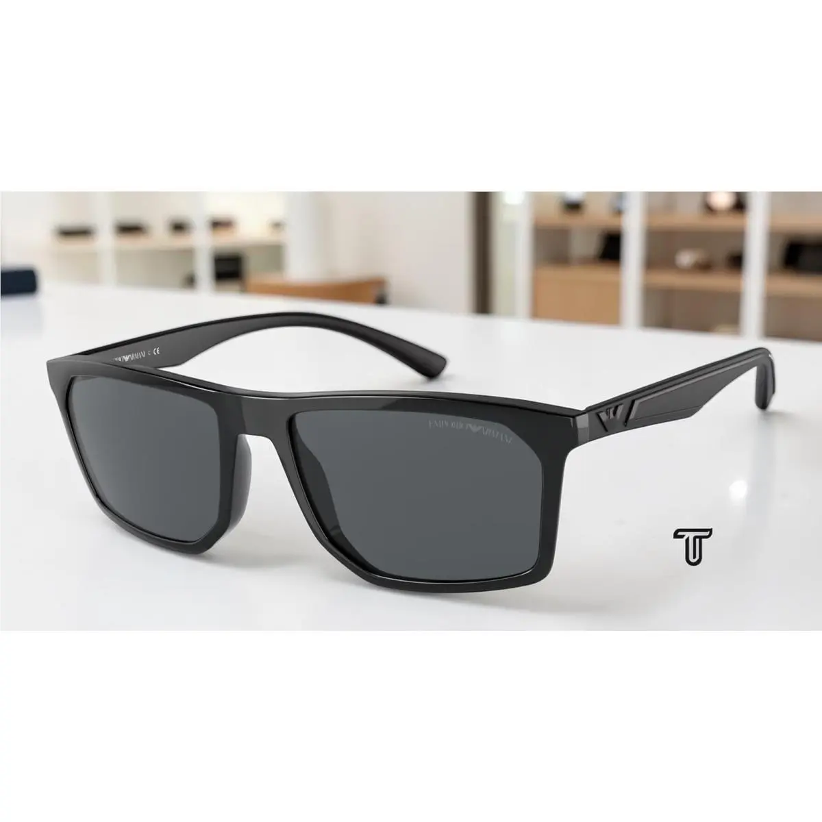 Emporio Armani EA4164 501787 Black Dark Grey 57 mm Men`s Sunglasses