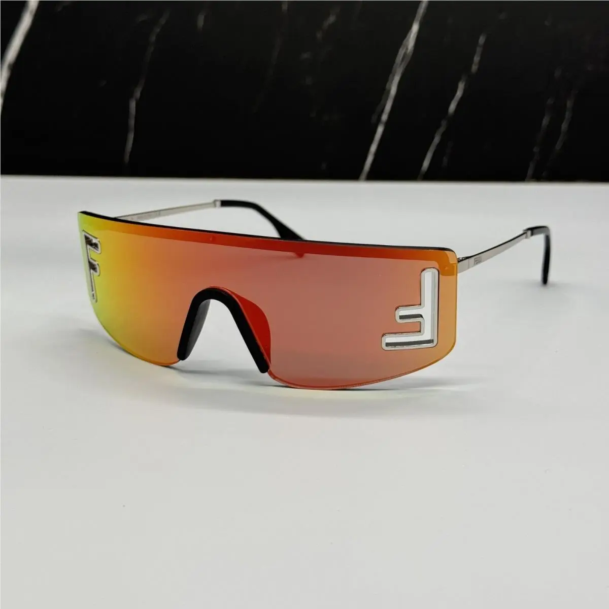 Fendi FE40168U 16U Unisex Orange Mirror Shield Sunglasses