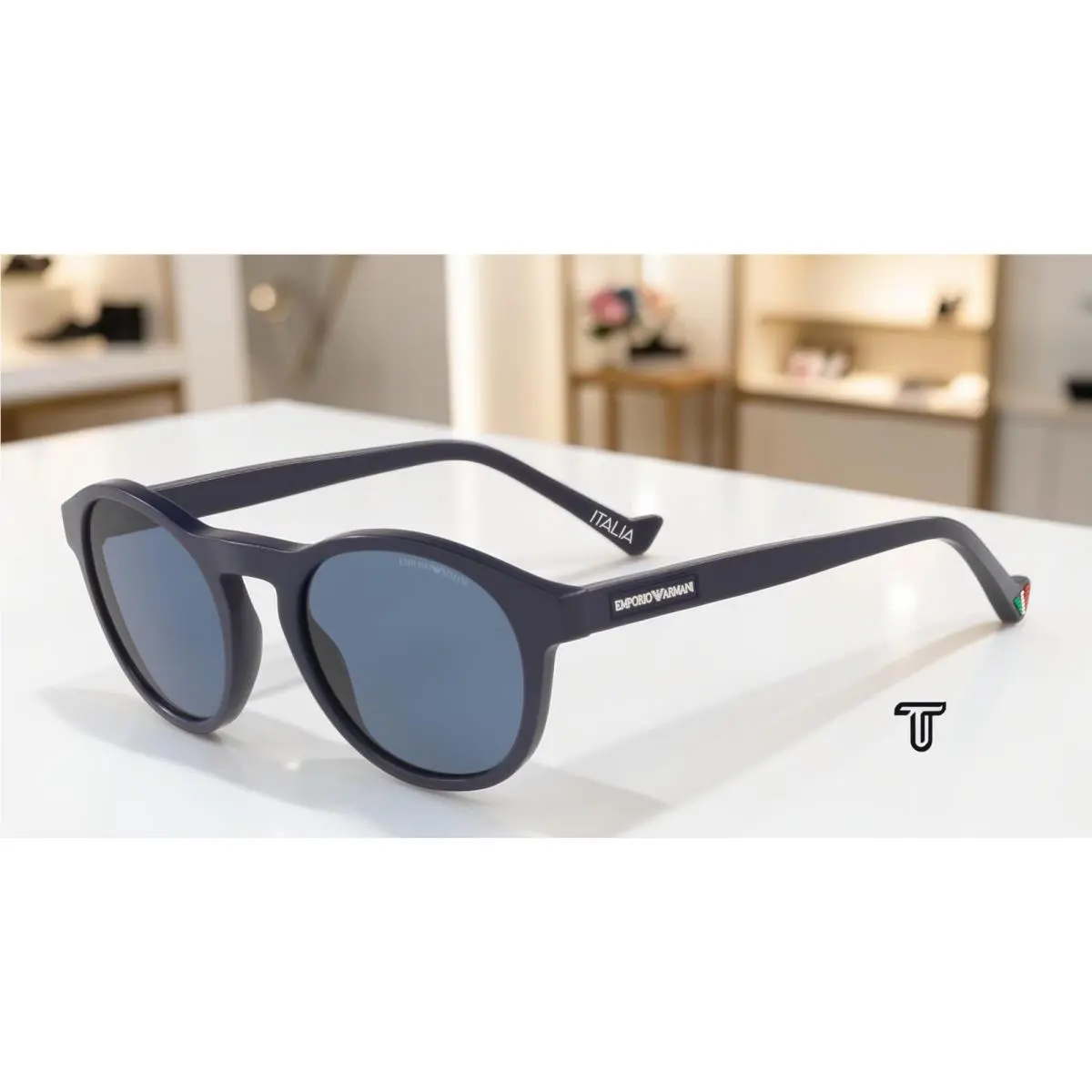 Emporio Armani EA4138 583780 Matte Blue Blue 52 mm Men`s Sunglasses